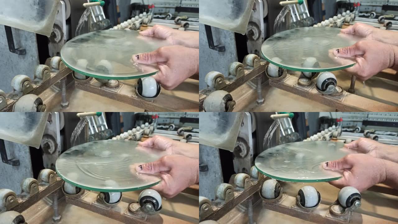 水冷机射流加工玻璃。玻璃毛坯加工