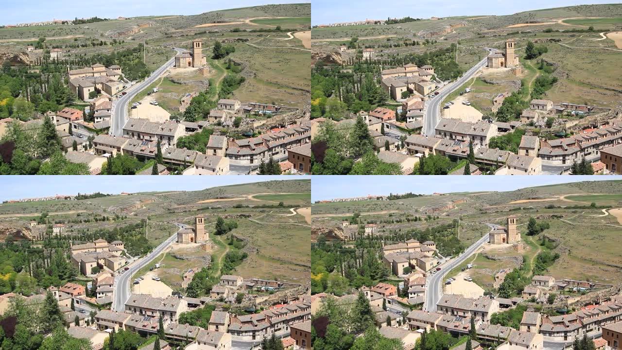 西班牙塞戈维亚-2014年4月: 从塞戈维亚城堡鸟瞰图