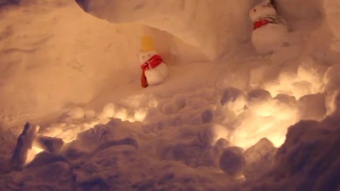 日本花灯在小樽雪光径节，位于日本北海道小樽。