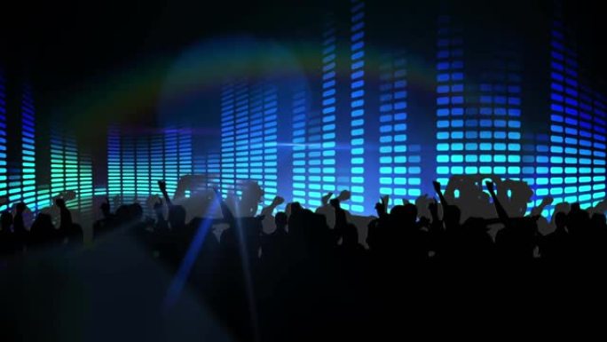 音乐俱乐部和灯光中的人群舞蹈动画