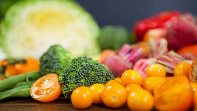 新鲜有机蔬菜素食视频