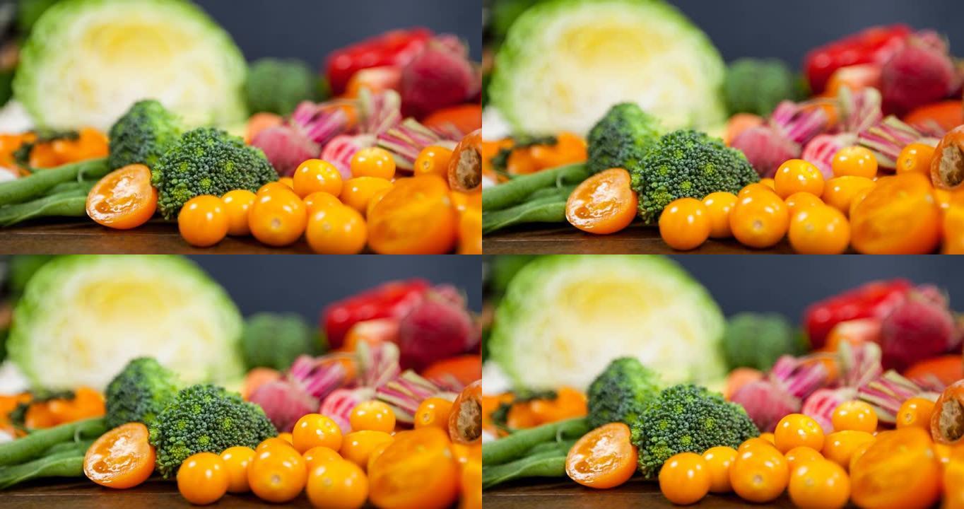 新鲜有机蔬菜素食视频