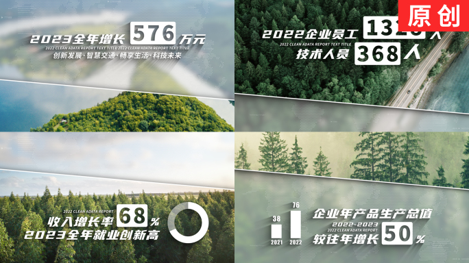 【原创】干净企业图文数据汇报展示