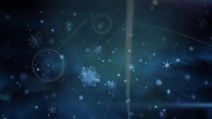 降雪在连接网络上的动画