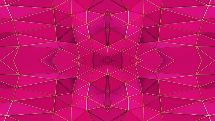 【4K时尚背景】金粉华丽浪漫3D几何三角