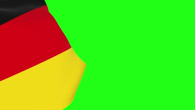德国国旗的转变。4k和1080高清镜头在绿色屏幕chromakey。三维渲染