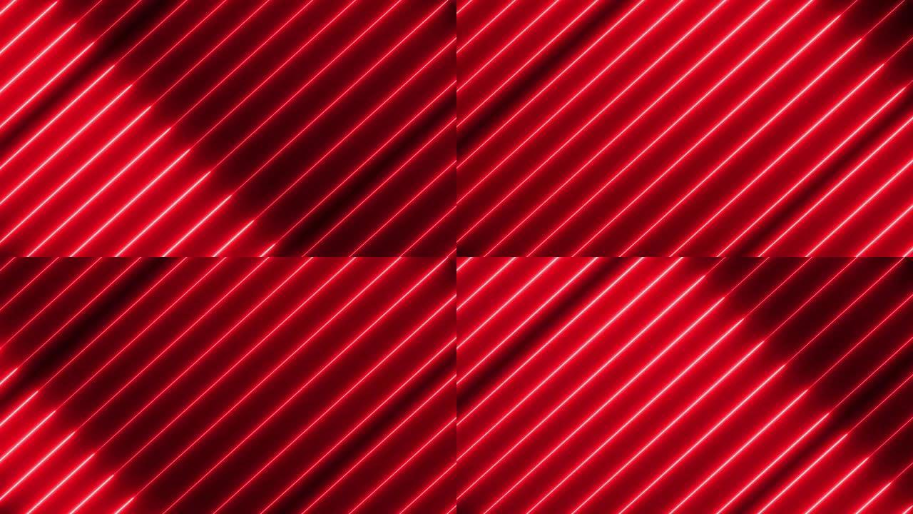 霓虹灯发光未来派时尚红色无缝霓虹灯线技术运动背景。