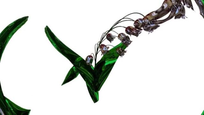 紫色风铃草植物3D渲染