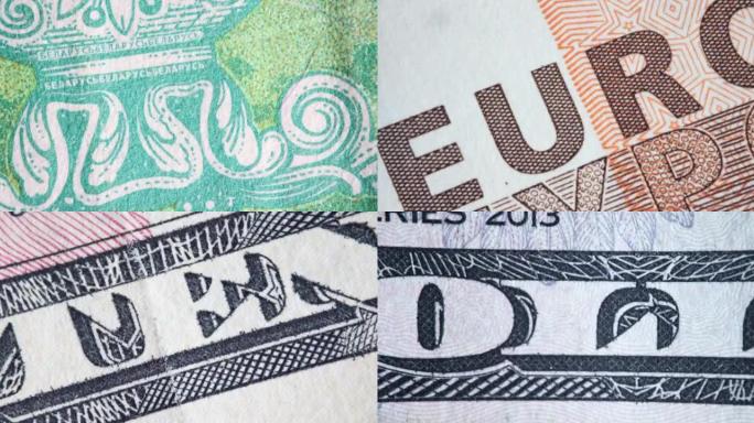 纸币美元欧元逐帧动画超流