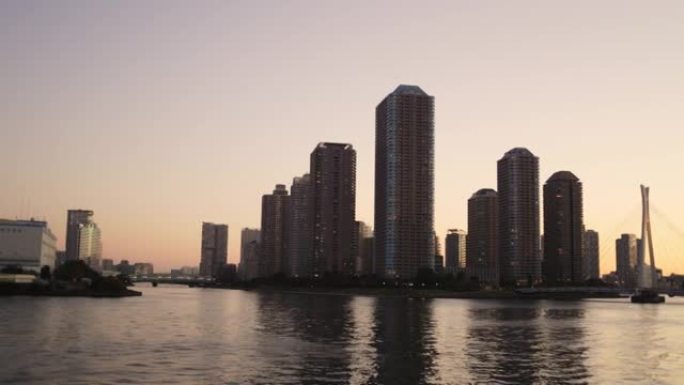 东京湾区日落景观-平移