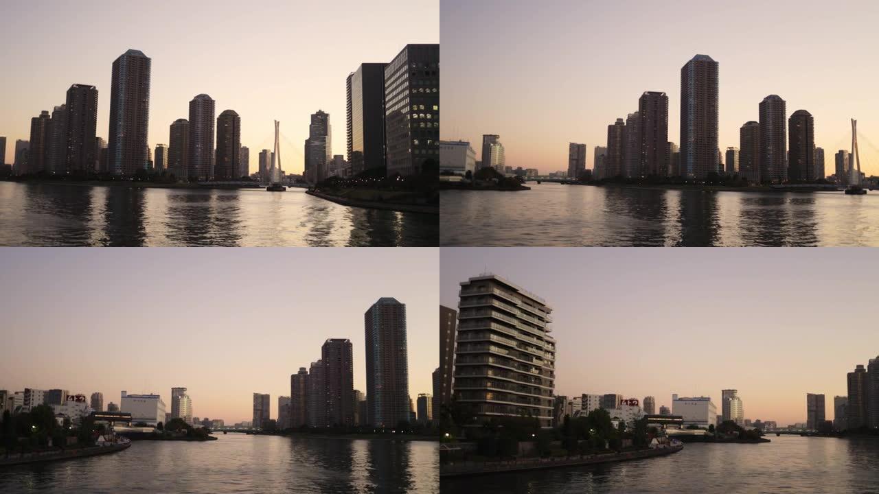 东京湾区日落景观-平移