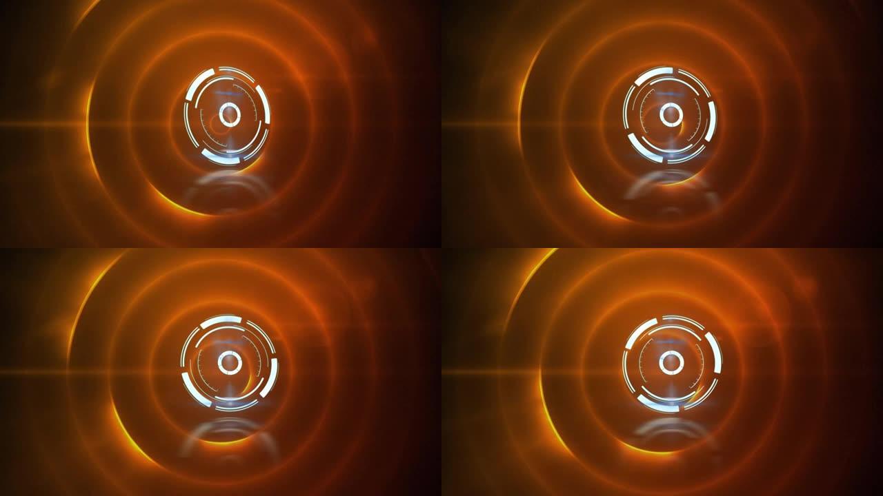 橙色圆圈上的范围扫描动画