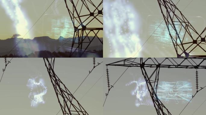 使用电塔在景观上进行数据处理和移动形状的动画