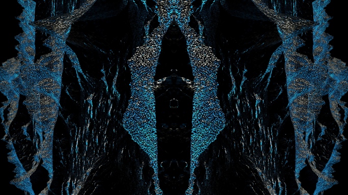 【4K时尚背景】银蓝晶莹花纹碎片幻觉艺术