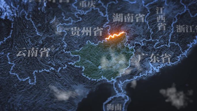 广西地图AE模板