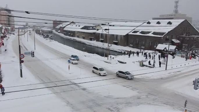 日本花灯在小樽雪光径节，位于日本北海道小樽。