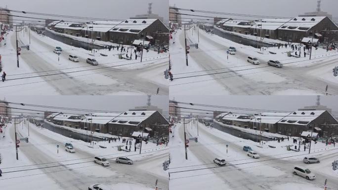日本花灯在小樽雪光径节，位于日本北海道小樽。
