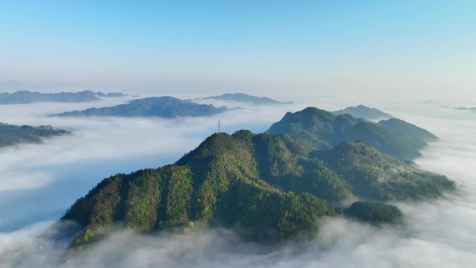 电网山山川云海壮丽山河