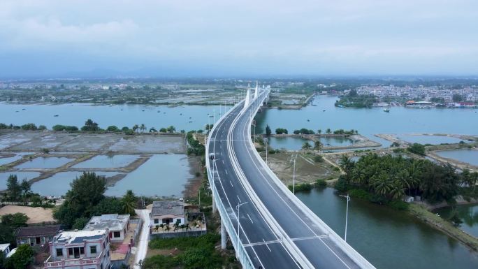 海南省万宁市港北大桥航拍风景