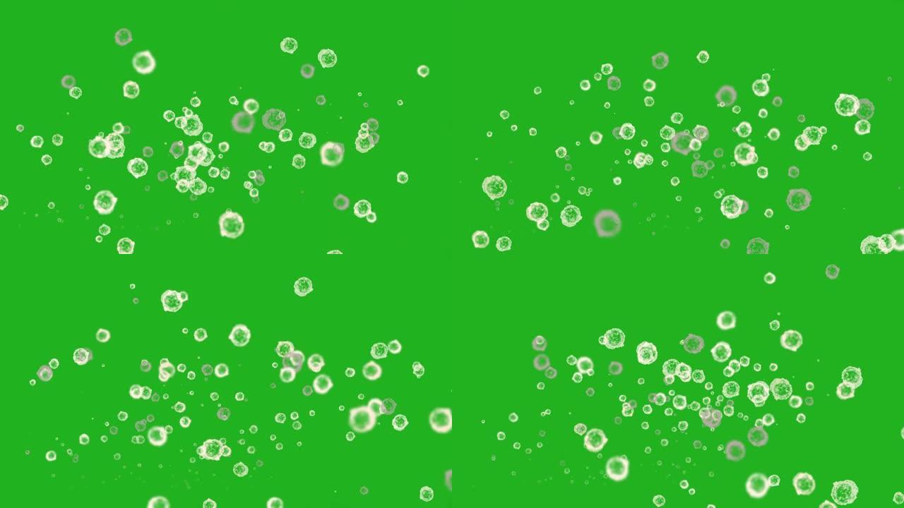 病毒粒子绿屏运动图形