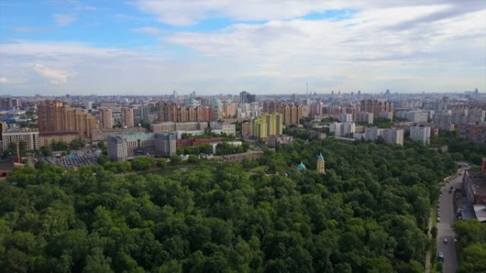 俄罗斯晴天莫斯科工业工厂管城市景观空中全景4k