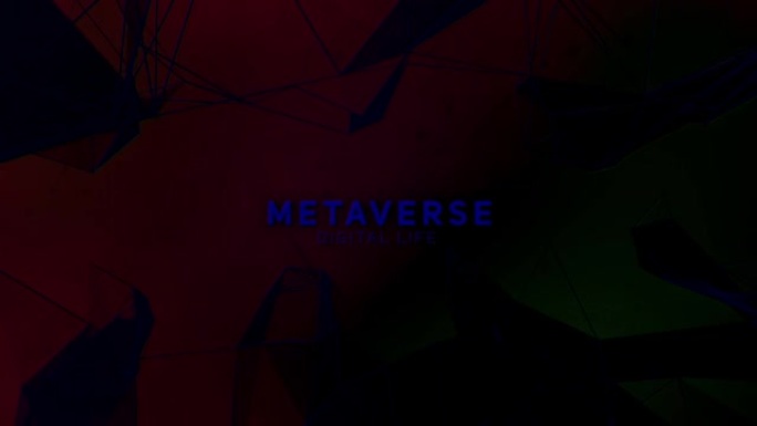 Metaverse Network Path Lines货币促销介绍带有连接点和线的抽象几何背景。数