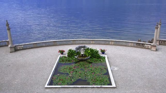 在科摩湖畔的百乐宫喷泉。意大利旅行。