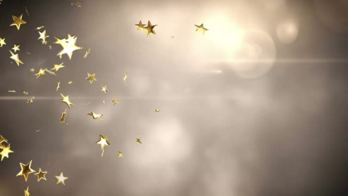 漂浮在光点和云上的星星的动画