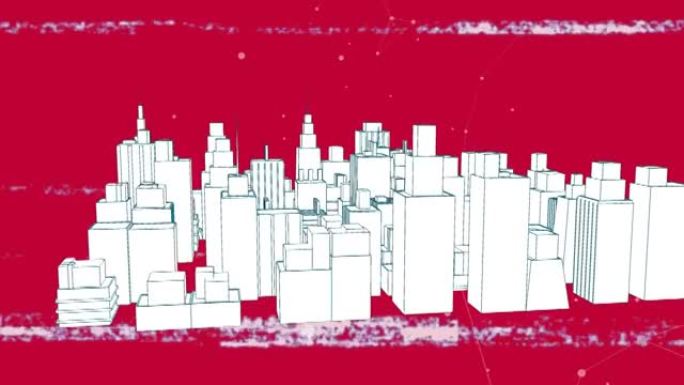 3d城市景观绘图上的毛刺屏幕动画