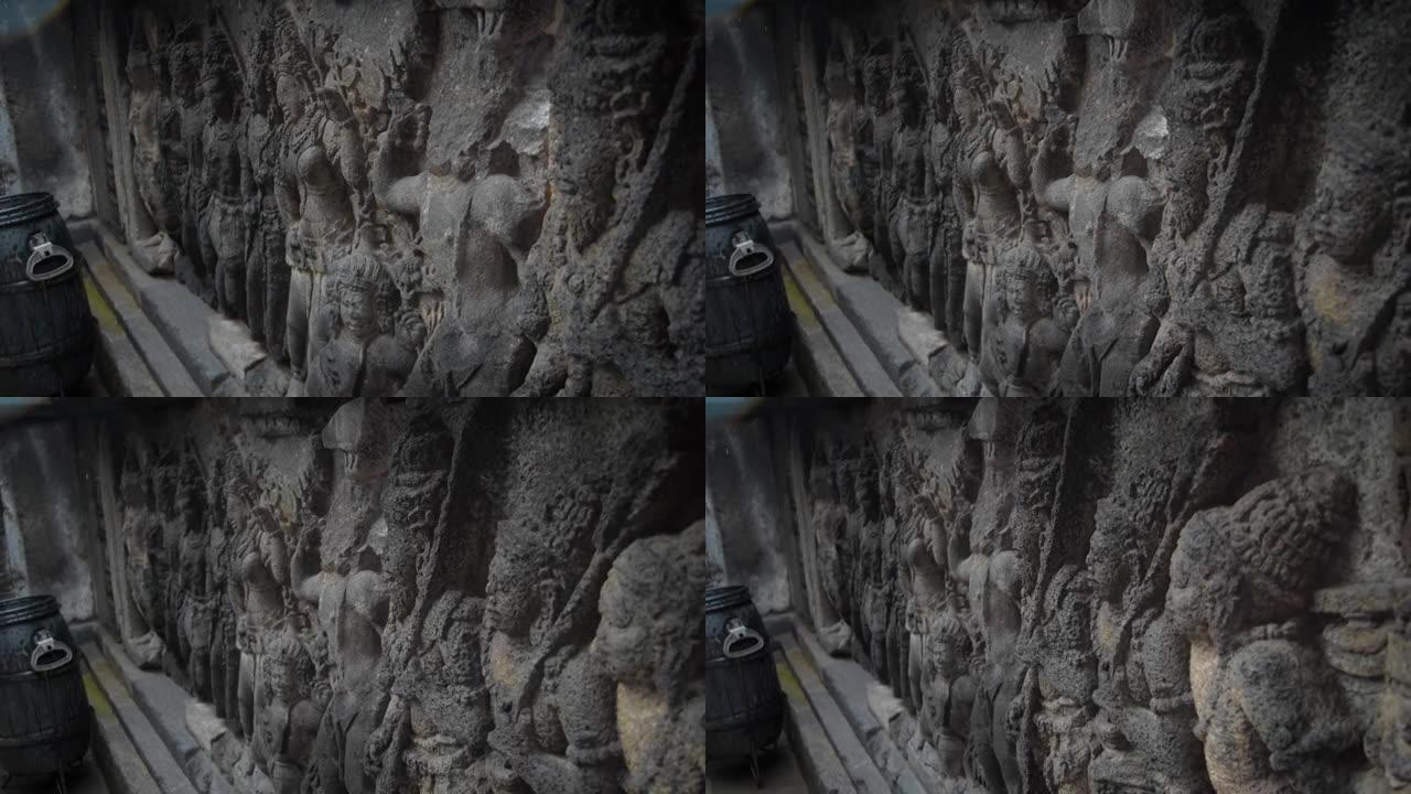 普兰巴南神庙和雕像的镜头
