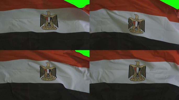 演播室里飘扬的埃及国旗的慢动作