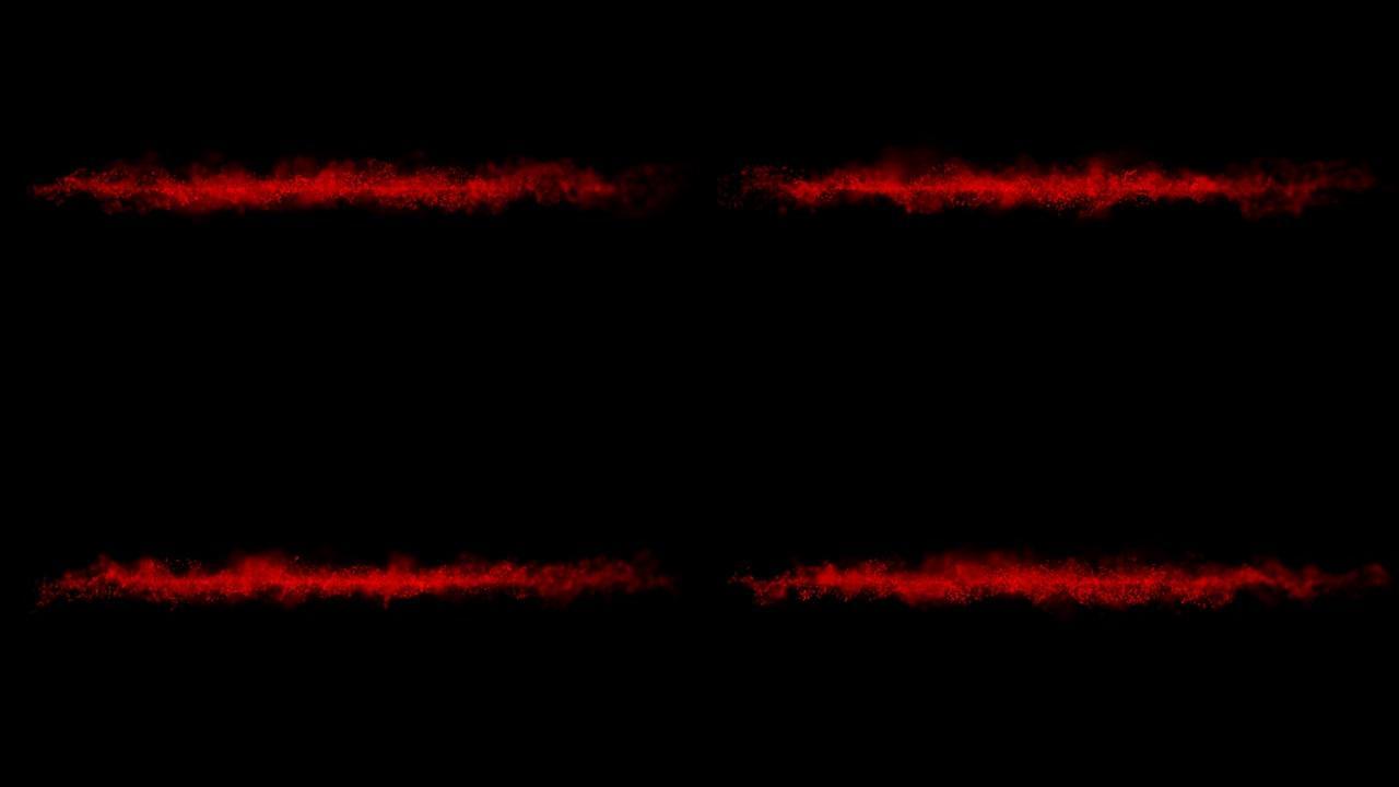 黑色背景上小颗粒的抽象红波。用于存储全球数据的互联网技术。