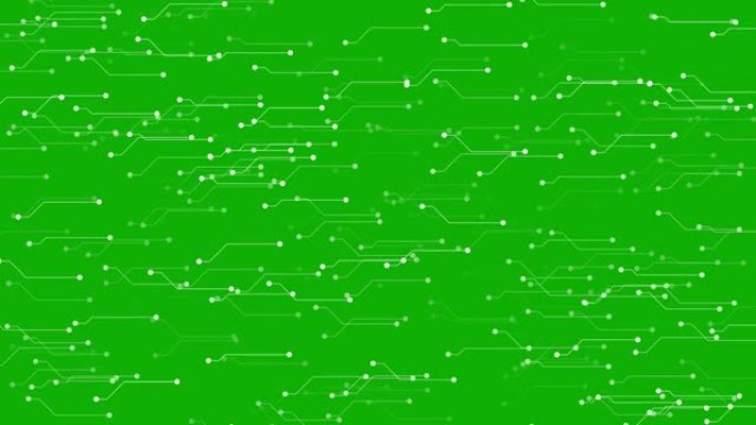 绿屏背景的数字电路运动图形