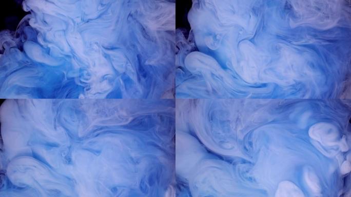 生动多彩的紫蓝粉色丙烯酸涂料水滴云运动纹理背景
