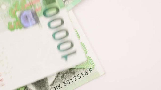 韩国货币票据。10000赢了