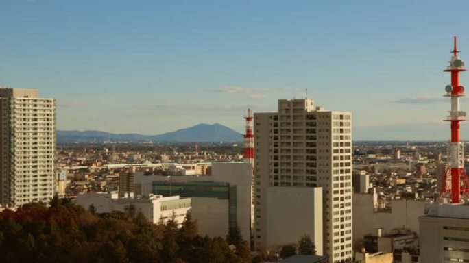 从to木县厅看到的宇都宫市区视图