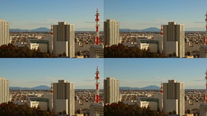 从to木县厅看到的宇都宫市区视图