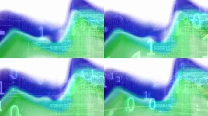 数据处理和彩色背景的二进制编码动画
