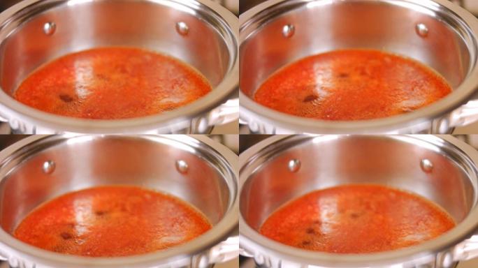 我煮辣椒酱的配料。自制辣椒酱。4k视频