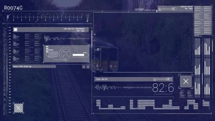 火车上屏幕上的数据处理动画