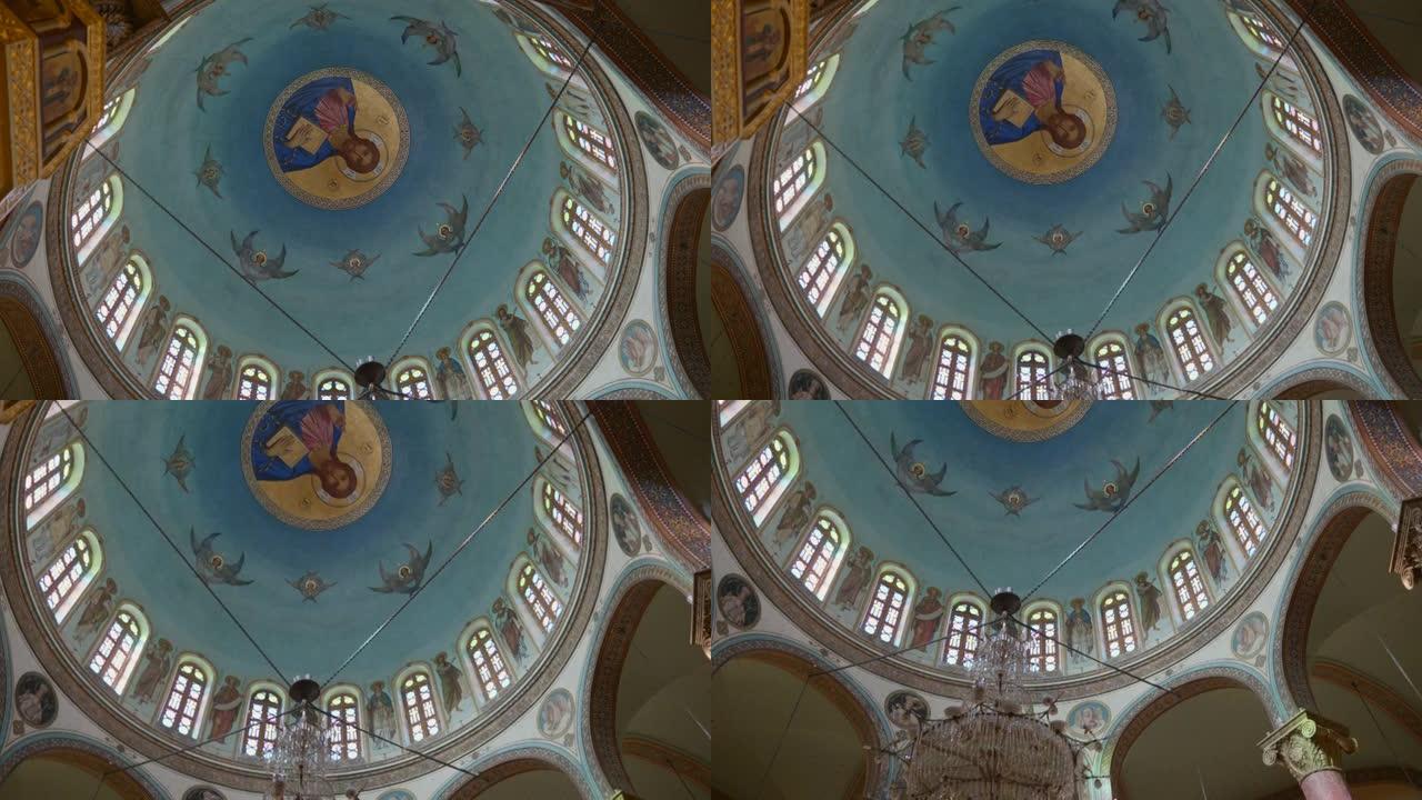 科普特开罗，教堂圆顶的内部