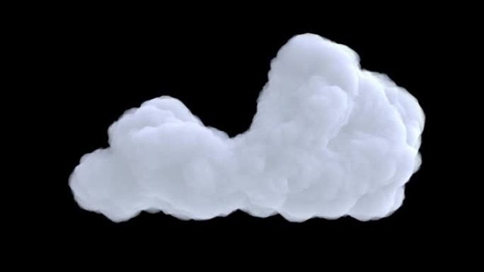 白云隔离在带有alpha通道的黑色背景上。现代定格风格的现实3d艺术元素。最小抽象图形设计。时尚循环