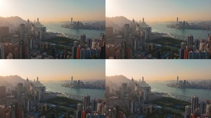 4K正版-航拍香港维多利亚城市景观02