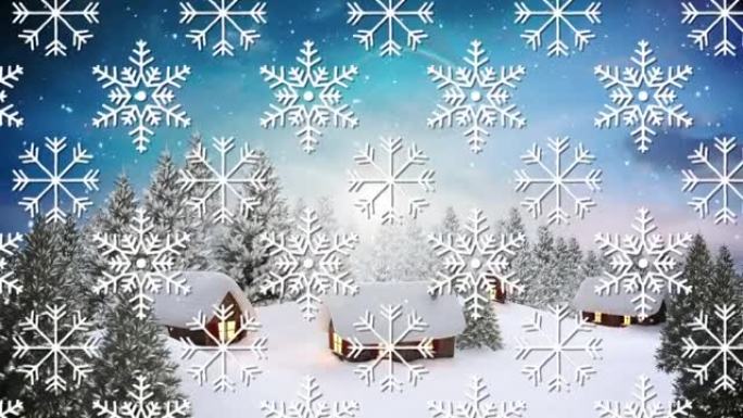 雪花图标以无缝的图案抵御冬天的积雪