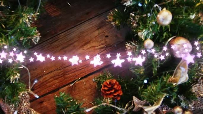星星串灯和装饰圣诞花环的动画