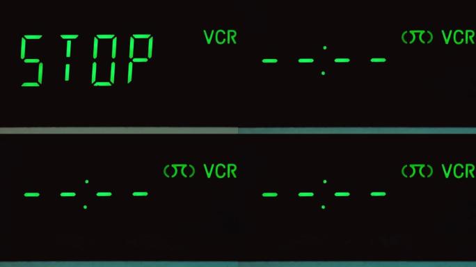 录像机的显示。停止记录回放。录像机。特写
