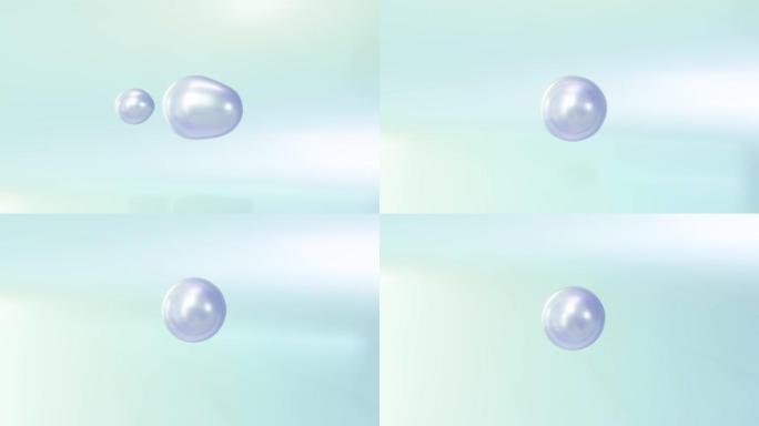 3D动画气泡精华液结合形成滋养霜