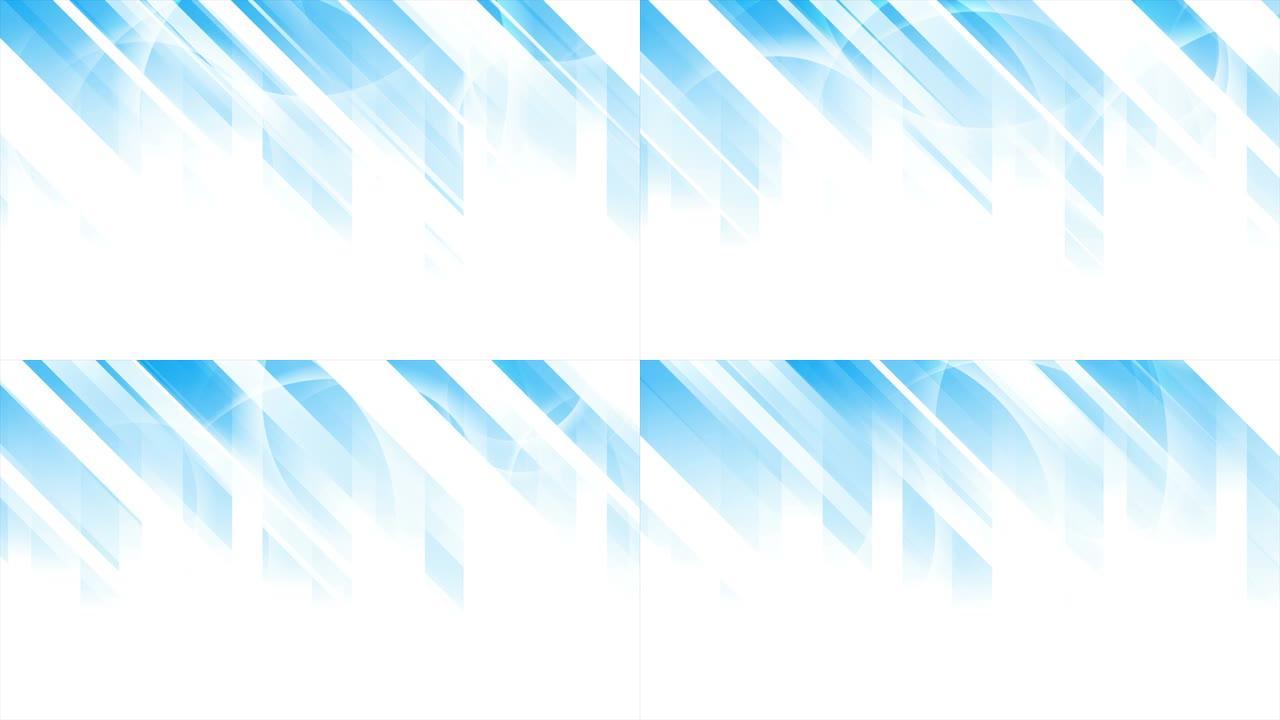 闪亮的蓝白条纹抽象几何运动背景