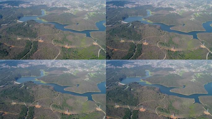 伊斯坦布尔特尔科斯湖，淡水资源，无人机镜头，水莉莉，oe01
