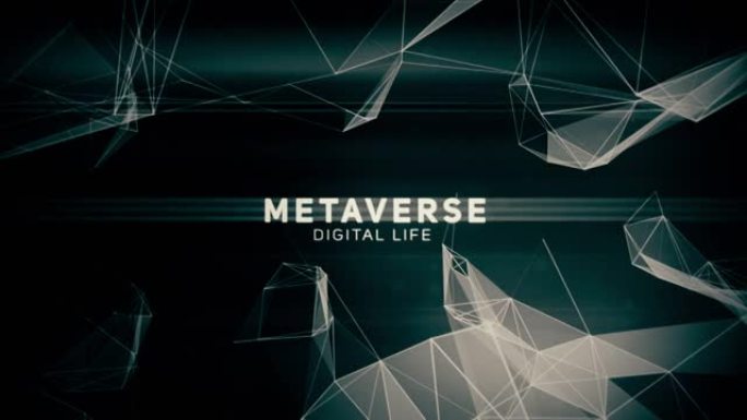 Metaverse Network Path Lines货币促销介绍带有连接点和线的抽象几何背景。数